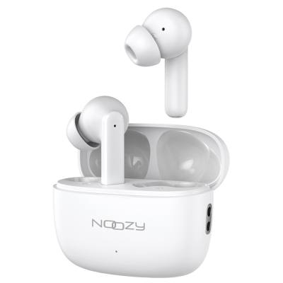 Wireless Hands Free Noozy BH55 V5.4 με ANC + ENC για Μείωση Εξωτερικού Θορύβου 30 ώρες Αναπαραγωγής 6 ώρες Ομιλίας Λευκό