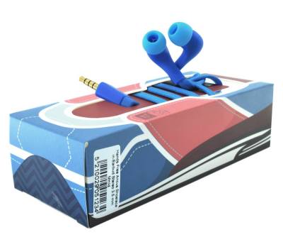 Hands Free Ancus Shoelace in-Earbud Stereo 3.5mm για Apple-Samsung-Sony-LG-Huawei Μπλέ με Καλώδιο Κορδόνι, Μικρόφωνο, Πλήκτρο Απ