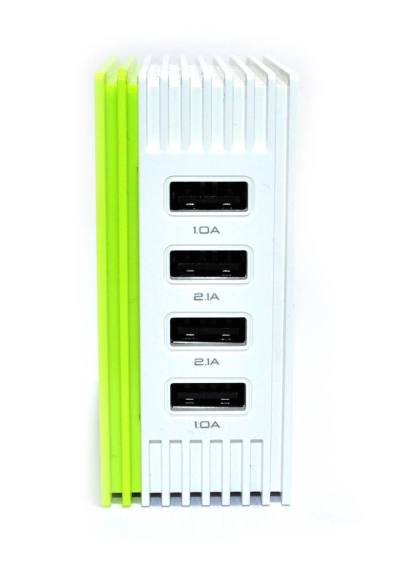 Φορτιστής Ταξιδίου Ancus Multi Charger 4 Usb 4.2A Λευκό - Πράσινο