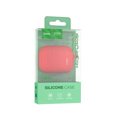 Θήκη Hoco WB20 Fenix Liquid Silicone Protective Κόκκινη για Airpods Pro με Λουράκι