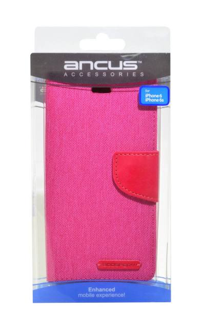 Θήκη Book Goospery Canvas Diary για Apple iPhone 6/6S Ρόζ by Mercury
