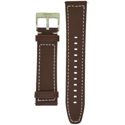 Ανταλλακτικό Watchband Hoco 20mm Universal Καφέ Δερματίνη με Ασημί Αγκράφα