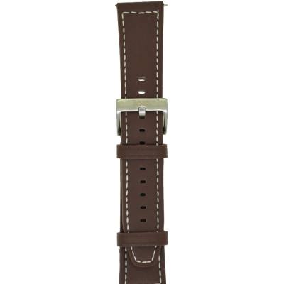 Ανταλλακτικό Watchband Hoco 20mm Universal Καφέ Δερματίνη με Ασημί Αγκράφα