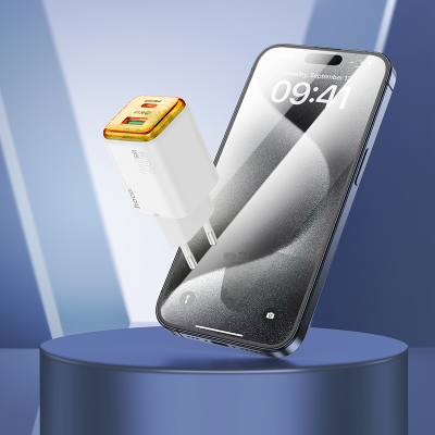 Φορτιστής Ταξιδίου Hoco N52 Monsoon Small Size GaN με 2 Εξόδους Φόρτισης USB QC3.0 και USB-C PD20W  Λευκός