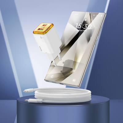 Φορτιστής Ταξιδίου Small Size Hoco N52 Monsoon PD20W QC3.0A GaN με 2 Εξόδους Φόρτισης 1xUSB και 1xUSB-C Λευκός + Καλώδιο σύνδεση