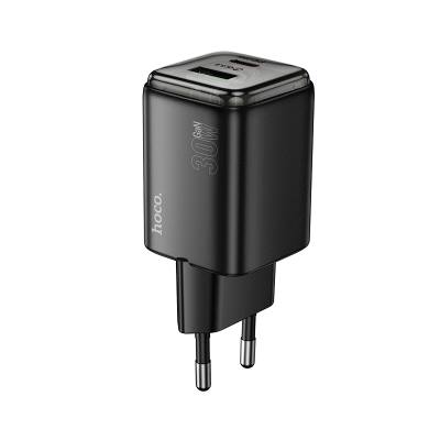 Φορτιστής Ταξιδίου Small Size Hoco N53 Monsoon PD30W QC3.0A GaN με 2 Εξόδους Φόρτισης 1xUSB-A και 1xUSB-C Μαύρος