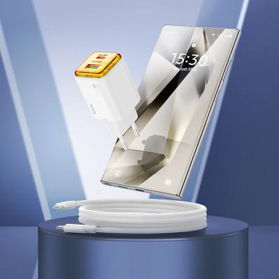 Φορτιστής Ταξιδίου Hoco N53 Monsoon Small Body GaN με 1xUSB-C PD30W και 1xUSB-A QC3.0A + Καλώδιο Φόρτισης 1m Λευκός