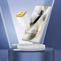 Φορτιστής Ταξιδίου Hoco N53 Monsoon Small Body GaN με 1xUSB-C PD30W και 1xUSB-A QC3.0A + Καλώδιο Φόρτισης 1m Λευκός