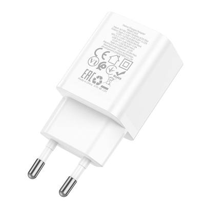 Φορτιστής Ταξιδίου Mini Hoco N28 Founder PD20W QC3.0A με 2 Εξόδους Φόρτισης 1xUSB-A και 1xUSB-C Λευκός