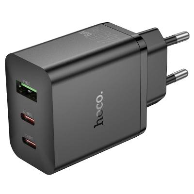 Φορτιστής Ταξιδίου Hoco N50 Scenery GaN Tech PD45W με 2xUSB-C και 1xUSB-A  Μαύρος