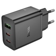 Φορτιστής Ταξιδίου Hoco N50 Scenery GaN Tech PD45W με 2xUSB-C και 1xUSB-A  Μαύρος