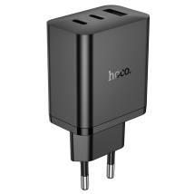 Φορτιστής Ταξιδίου Hoco N50 Scenery GaN Tech PD45W με 2xUSB-C και 1xUSB-A  Μαύρος