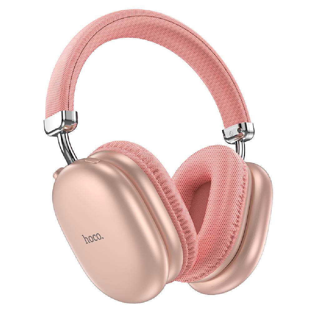 Wireless Ακουστικά Stereo Hoco W35 Max Joy V5.3 800mAh με υποδοχή Micro SD και AUX Ροζ