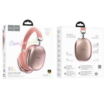 Wireless Ακουστικά Stereo Hoco W35 Max Joy V5.3 800mAh με υποδοχή Micro SD και AUX Ροζ