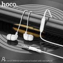 Hands Free Hoco DM38 Believer Stereo 3.5mm με Μικρόφωνο και Πλήκτρο Λειτουργίας 1.2m Λευκά