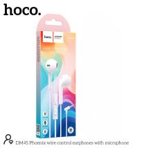 Hands Free Hoco DM45 Phoenix Earphones Stereo 3.5mm με Μικρόφωνο και Πλήκτρο Λειτουργίας 1.2m Λευκά