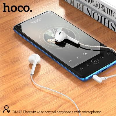 Hands Free Hoco DM45 Phoenix Earphones Stereo 3.5mm με Μικρόφωνο και Πλήκτρο Λειτουργίας 1.2m Λευκά