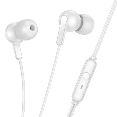 Hands Free Hoco M124 Wide Earphones Stereo 3.5mm με Μικρόφωνο και Πλήκτρο Λειτουργίας 1.2m Λευκά
