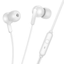 Hands Free Hoco M124 Wide Earphones Stereo 3.5mm με Μικρόφωνο και Πλήκτρο Λειτουργίας 1.2m Λευκά