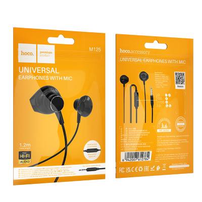 Hands Free Hoco M125 Smart Earphones Stereo 3.5mm με Μικρόφωνο και Πλήκτρο Λειτουργίας 1.2m Μαύρα