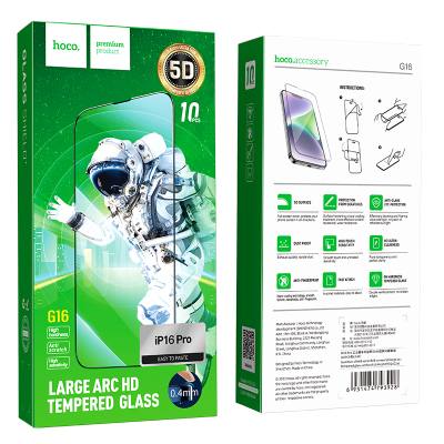 Tempered Glass Hoco Premium Series G16 Full Screen HD 5D Large Arc 0.4mm 9H για Apple iPhone 16 Pro Σετ 10τεμ.
