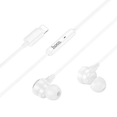 Hands Free Hoco M116 Benevolent με Μικρόφωνο, Βύσμα Lightning Λευκά 1.2m
