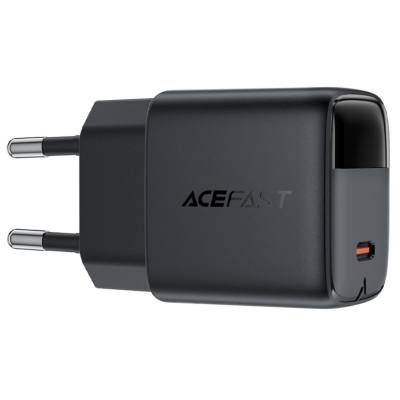 Φορτιστής Ταξιδίου Acefast A113 Fast Charging USB-C PD20W GaN με Digital Ένδειξη Φόρτισης Μαύρος