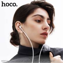 Hands Free Hoco M115 Sagacious USB-C Universal Earphones Hi-Fi Stereo με Μικρόφωνο Λευκά 1.2m