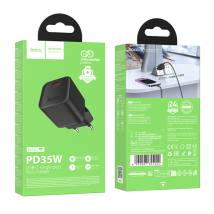 Φορτιστής Ταξιδίου Hoco N66 Ingenious GaN με 1 Εξόδο Φόρτισης USB-C PD35W 5V 3.0A Μαύρος