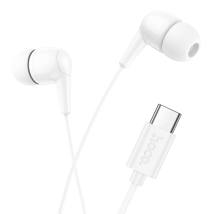 Hands Free Hoco M97 Enjoy Universal Earphones Stereo Bass USB-C με Μικρόφωνο Συμβατά με Όλες τις Συσκευές USB-C Λευκό 1.2m