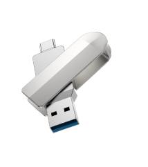 Flash Drive Hoco UD10 2 in 1 32GB USB-A 3.0 και USB-C Συμβατό με Windows Mac Linux και Android Ασημί