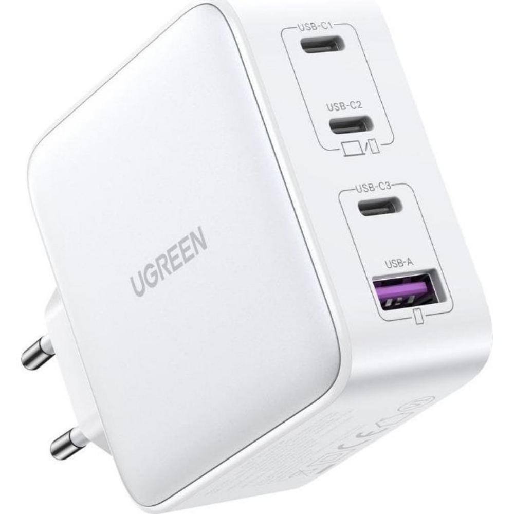 Ugreen Charger 15337 Nexode 3xUSB-C USB-A 3.0 PD3.0 QC4.0 GaN 100W white (15337) (UGR15337)