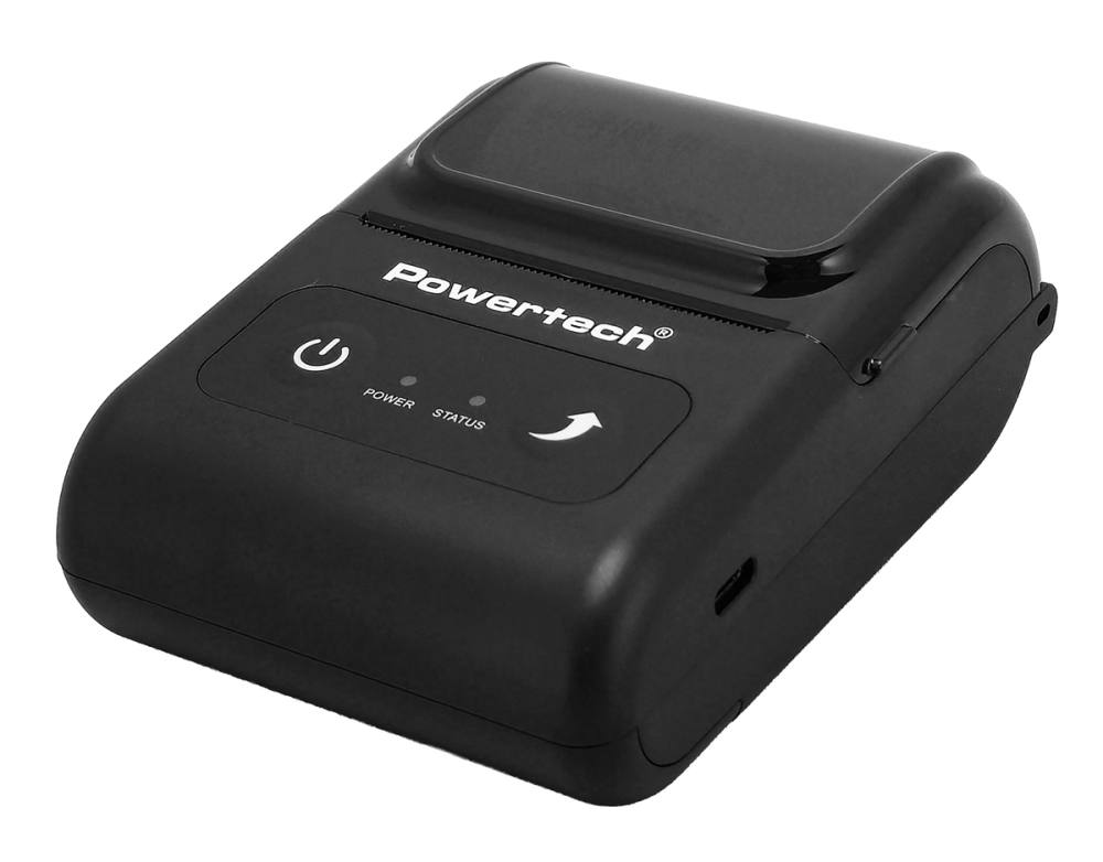 POWERTECH φορητός θερμικός εκτυπωτής αποδείξεων PT-1508, USB-C/Bluetooth, μαύρος