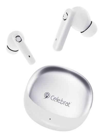 CELEBRAT earphones με θήκη φόρτισης W71, True Wireless, 10mm, 30/200mAh, λευκά