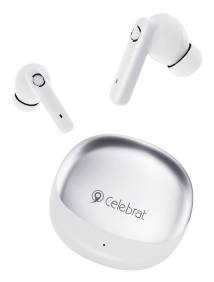 CELEBRAT earphones με θήκη φόρτισης W71, True Wireless, 10mm, 30/200mAh, λευκά