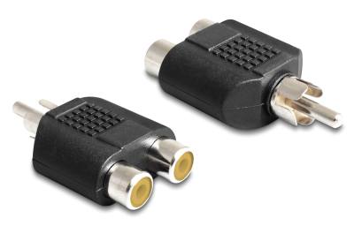 POWERTECH αντάπτορας RCA αρσενικό σε 2x RCA θηλυκό CAB-R020, μαύρος