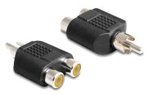 POWERTECH αντάπτορας RCA αρσενικό σε 2x RCA θηλυκό CAB-R020, μαύρος