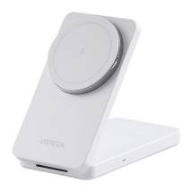 Ugreen W528 2 σε 1 επαγωγικός φορτιστής για iPhone AirPods 20W λευκό (45055) (UGR45055)