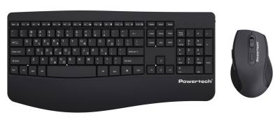 POWERTECH set ποντίκι & πληκτρολόγιο PT-1490, 2.4GHz & Bluetooth, μαύρο