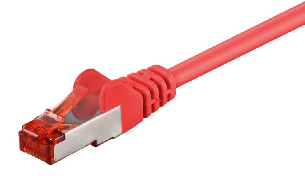GOOBAY καλώδιο δικτύου 92458, CAT 6 S/FTP, copper, 250MHz, 0.15m, κόκκινο