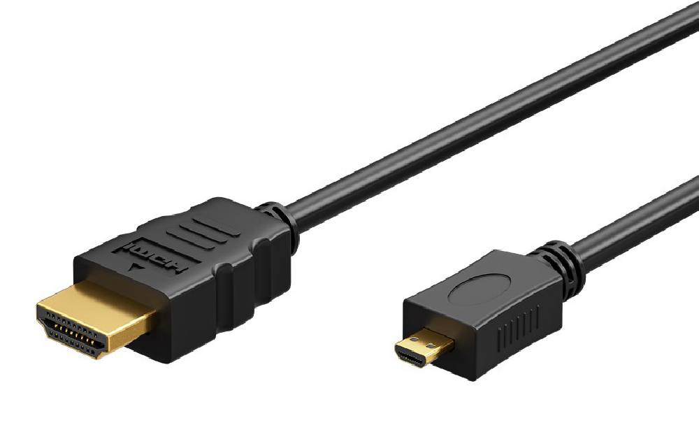 GOOBAY καλώδιο micro HDMI σε HDMI 53781 με Ethernet, 4K/60Hz, 1m, μαύρο