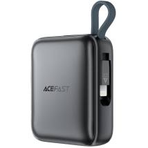Power Bank Acefast M23 Mini 10000mAh PD22.5W Fast Charging με Ενσωματωμένα Καλώδια 1xUSB-C και 1xLightning και 1xUSB-C Θύρα Μαύρ