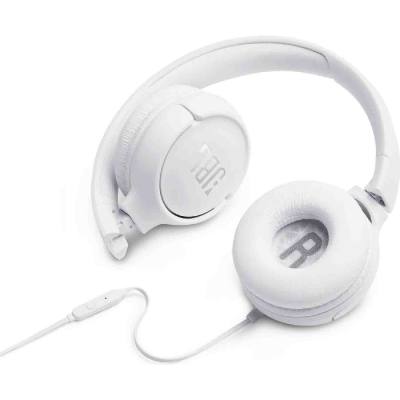 Ακουστικά Stereo On-ear JBL Tune 500 3.5mm Pure Bass Sound με Μικρόφωνο JBLT500WHT Λευκό