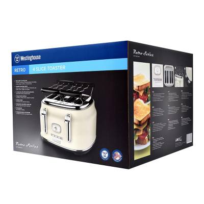 Φρυγανιέρα 4 Θέσεων 1750 W Λευκή Retro Series