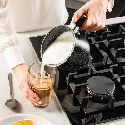 Σετ Κατσαρολάκια Γάλακτος Από Αλουμίνιο Με Αντικολλητική Επίστρωση Μάρμαρου & Γυάλινο Καπάκι 2 Τμχ