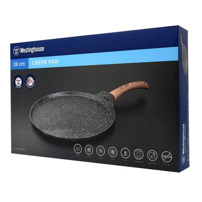 Κρεπιέρα Από Αλουμίνιο Με Αντικολλητική Επίστρωση Μάρμαρου 28 cm & Ξύλινη Λαβή