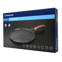 Κρεπιέρα Από Αλουμίνιο Με Αντικολλητική Επίστρωση Μάρμαρου 28 cm & Ξύλινη Λαβή