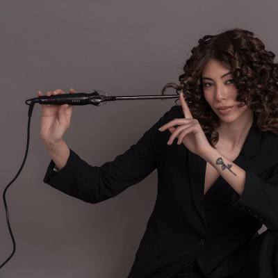 Επαγγελματικό Ψαλίδι Μαλλιών 25 mm για μπούκλες με Πλάκες Τιτανίου