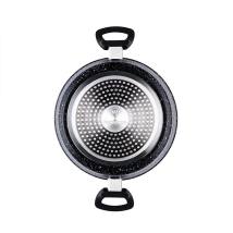 Βαθιά Κατσαρόλα Από Αλουμίνιο 7. 1 Lt / 28 cm Με Αντικολλητική Επίστρωση Μάρμαρου & Γυάλινο Καπάκι