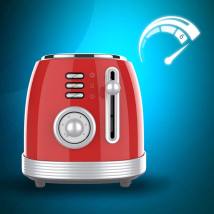 Φρυγανιέρα 2 Θέσεων 850 W Κόκκινη